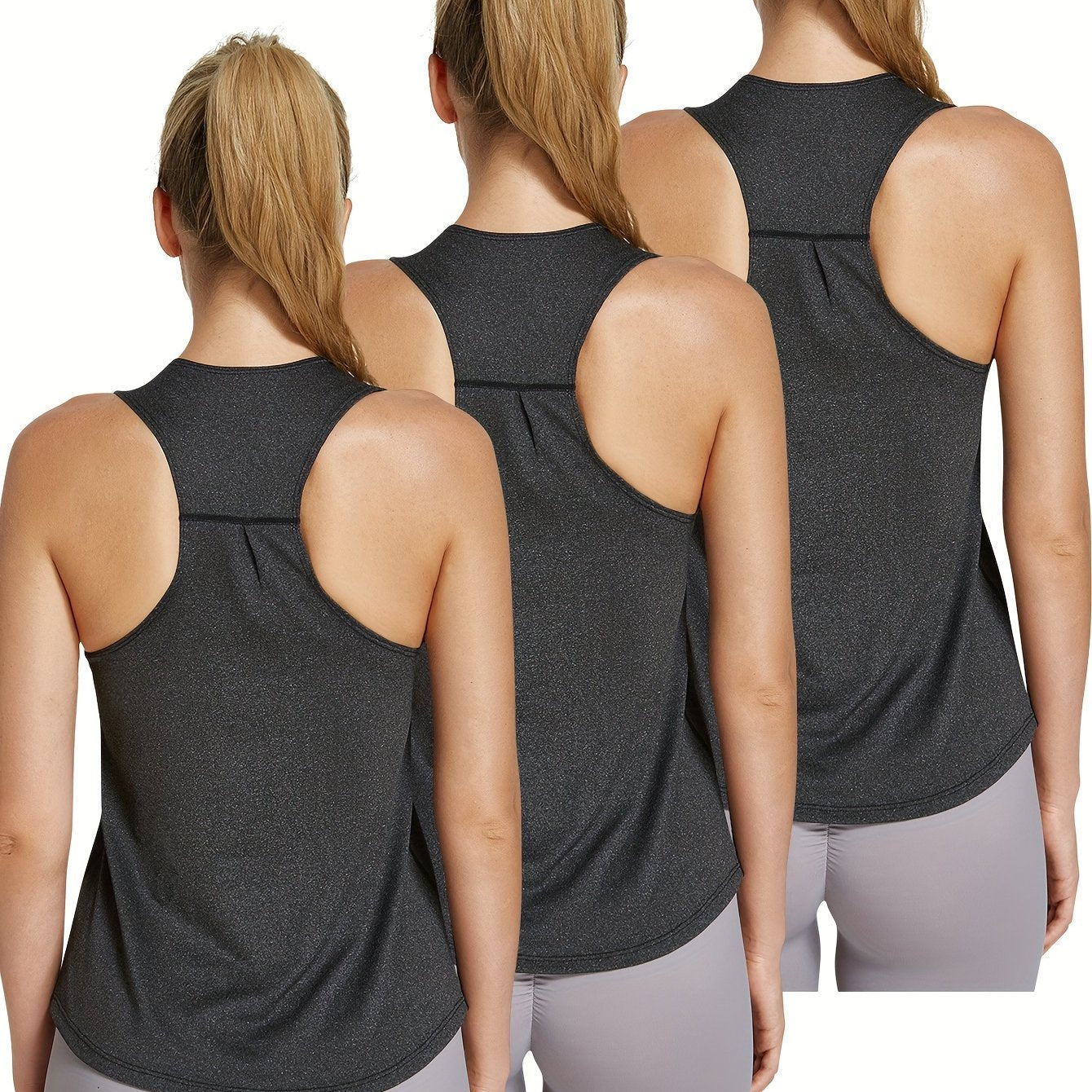 3-pack snel drogende sporttanktops voor dames
