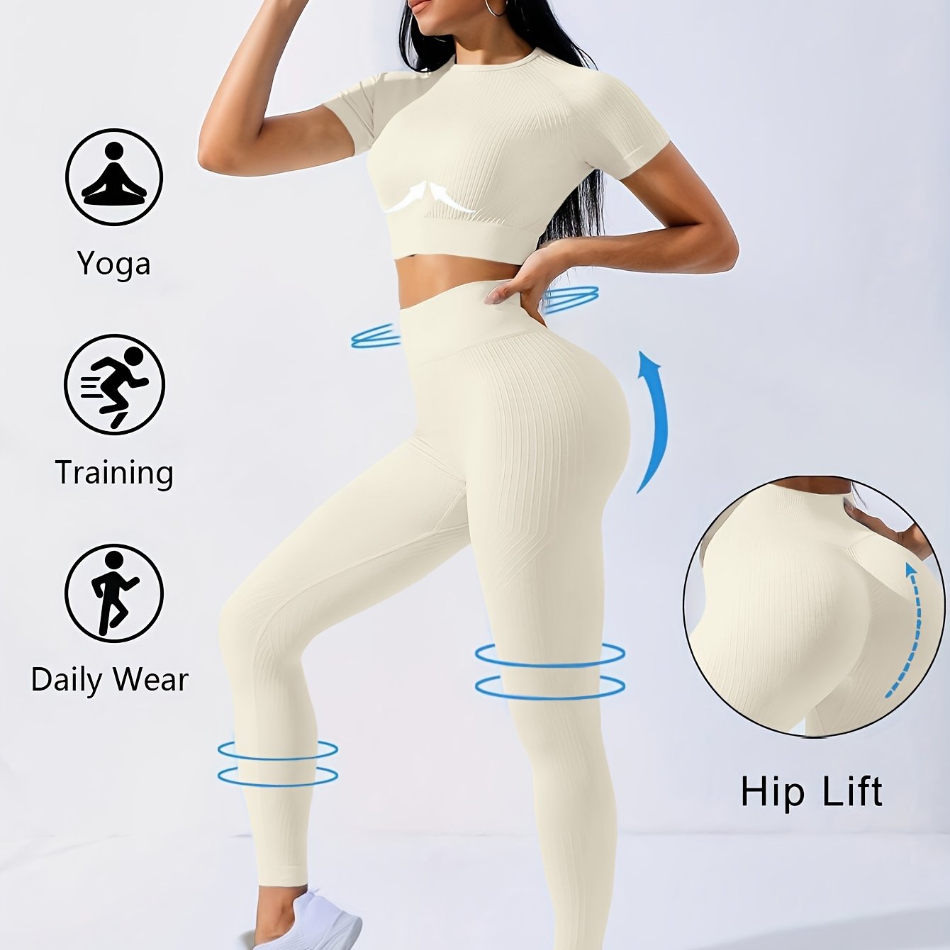 2-delige yogaset voor dames met croptop en legging