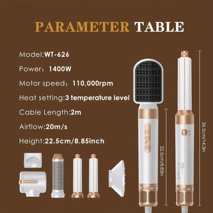 AUGUSDEA 7-in-1 1400W Hot Air Brush – Your Ally for Perfect Hair
