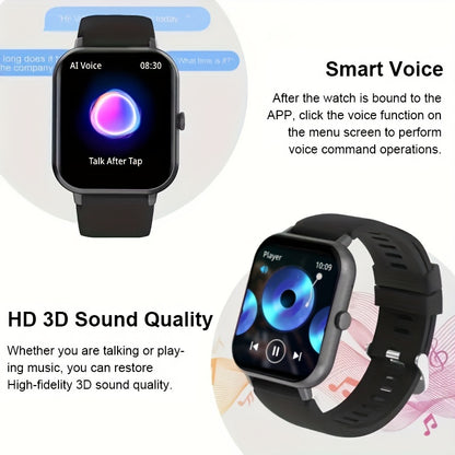 Smartwatch with Touch Screen, Call & Text Functions, and 100+ Sports Modes