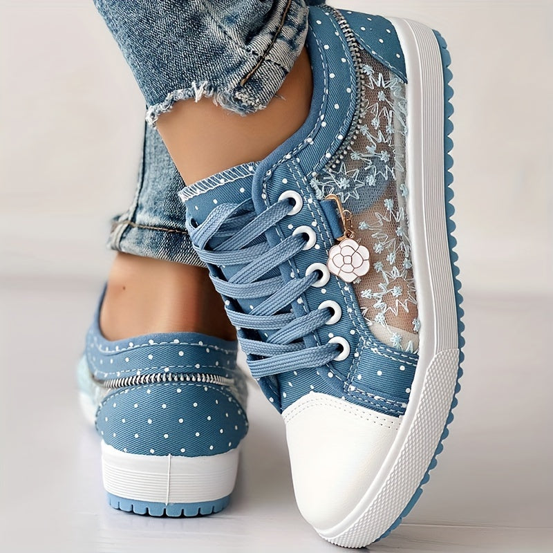 CHICME Women's Floral Casual Sneakers, Breathable and Comfortable