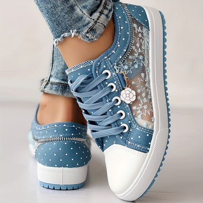 CHICME Women's Floral Casual Sneakers, Breathable and Comfortable