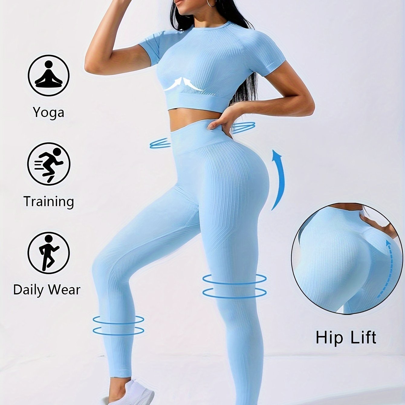 2-Piece Women's Yoga Set with Crop Top and Leggings