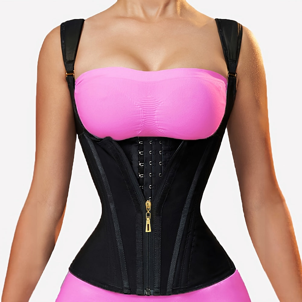 Women's Waist Trainer Corset with Adjustable Straps and Zipper Closure