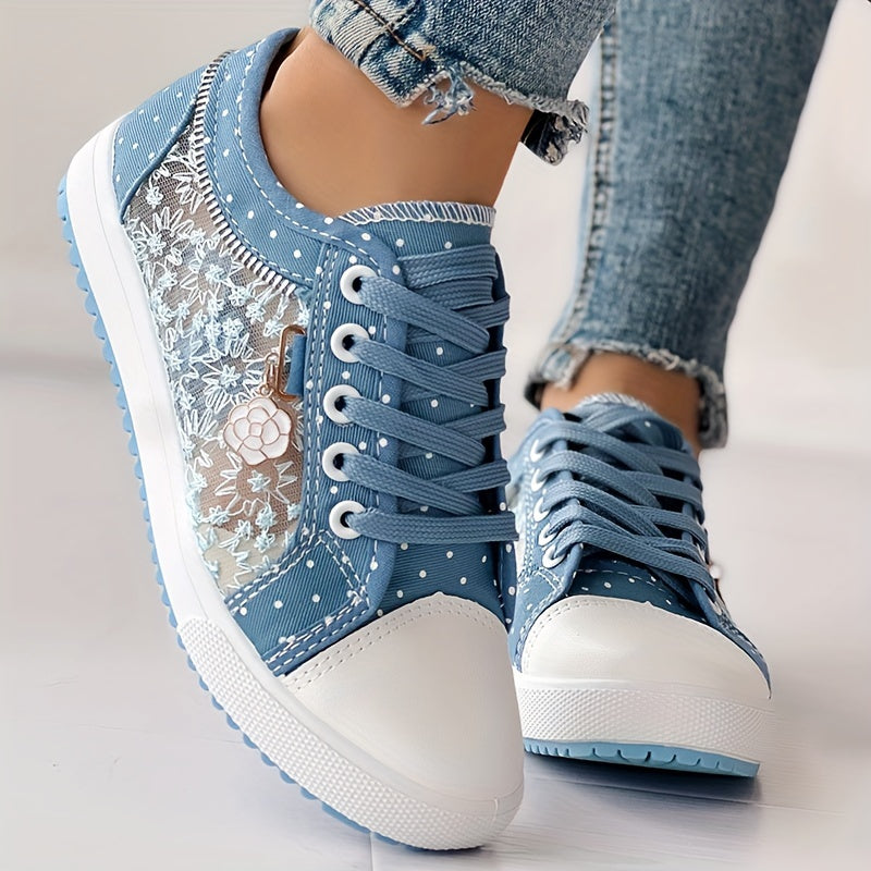 CHICME Women's Floral Casual Sneakers, Breathable and Comfortable
