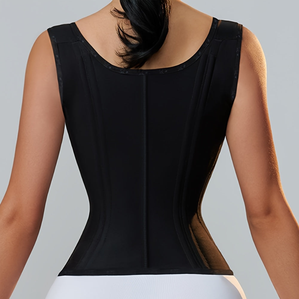 Women's Waist Trainer Corset with Adjustable Straps and Zipper Closure