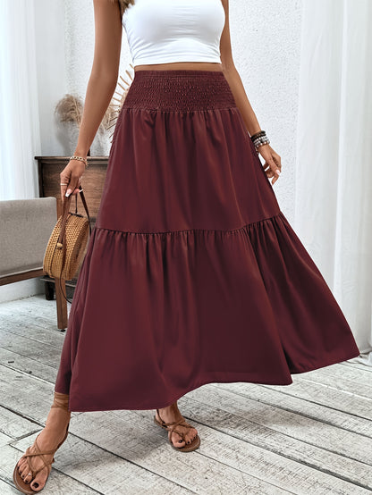 DP021742 Women's Casual Ditsy Floral Elastic Waist Pocket Skirt