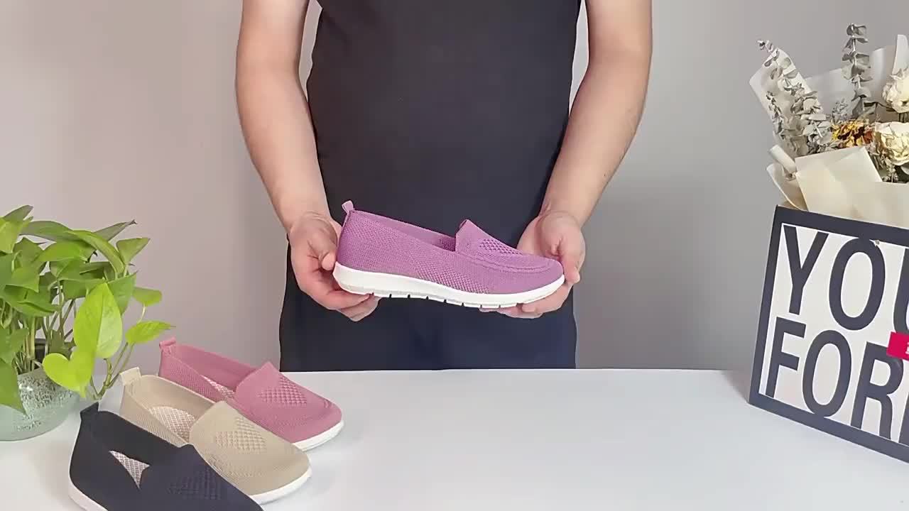 Women's Lightweight Slip-On Knit Sneakers for Daily Comfort