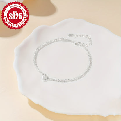Silver Anklet with Heart