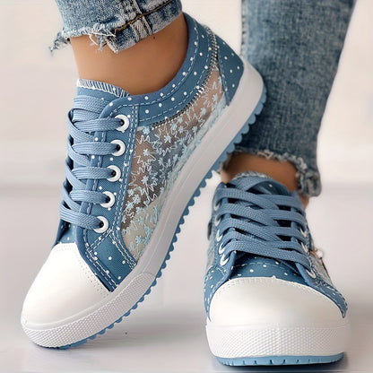 CHICME Women's Floral Casual Sneakers, Breathable and Comfortable